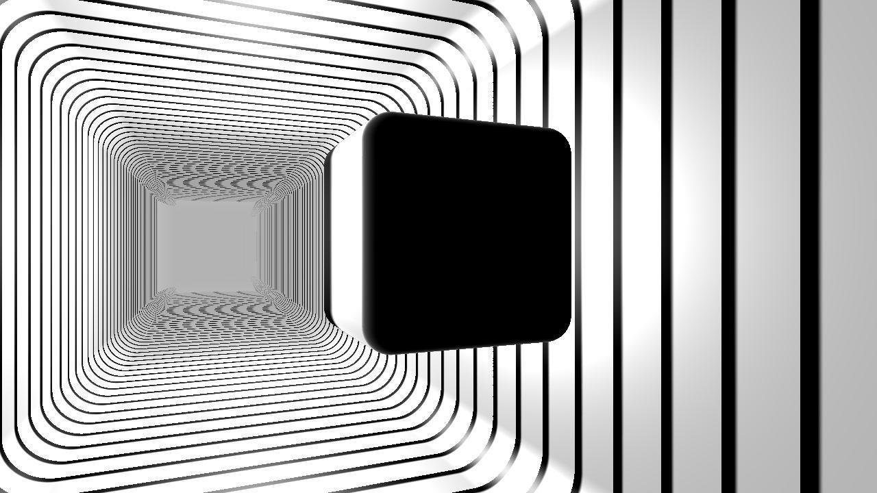 A cube in a tube - A CUBE IN A TUBE! It's black and white stripey